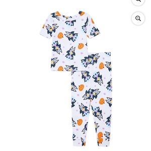 Bluey White Halloween Bat & Pumpkin Kids Pajama Set size 4